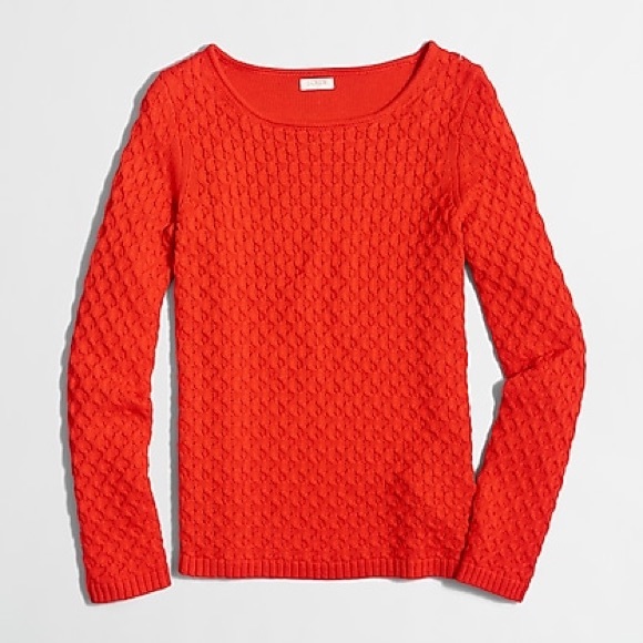 J. Crew Sweaters - J CREW TEXTURED-KNIT SCOOPNECK SWEATER ORANGE